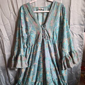 Teal Floral Maxi Dress